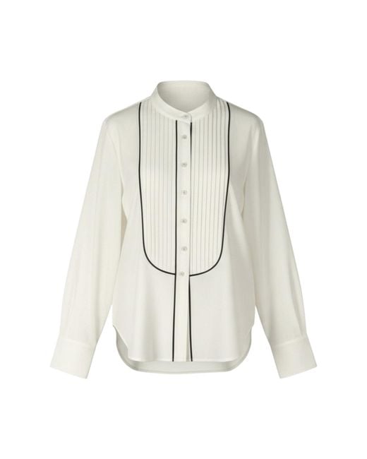 Lindsay Nicholas New York White Tuxedo Blouse