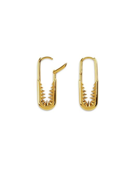 Kasun Metallic Safety Pin Hoop Earrings