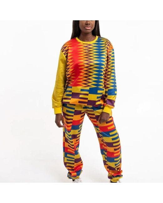Ohema Ohene Orange Kente Print Tracksuit Co-Ord Set – Heritage Kente Print for men