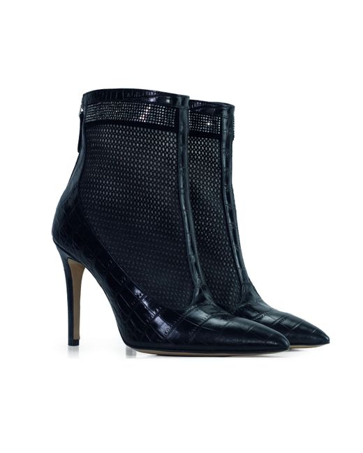 Stessa by Sarah Black The Valentina Croc Mesh Boot
