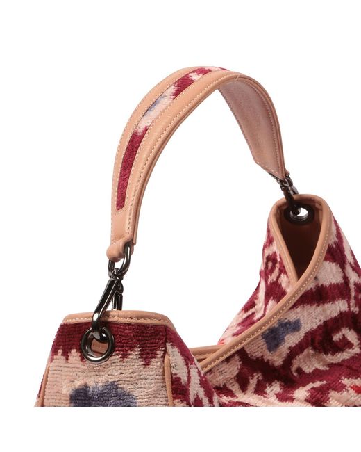 SJW BAGS LONDON Red Garuda Velvet Ikat Bag