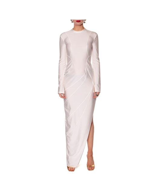 AGGI by HALEWSKI White Elodia Off Maxi Dress With Long Sleeve