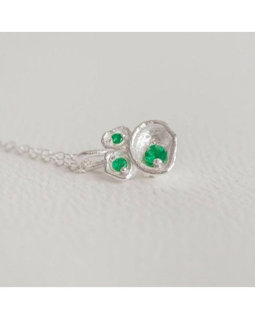 Claire Hill Designs Metallic Emerald Lichen Pendant Necklace
