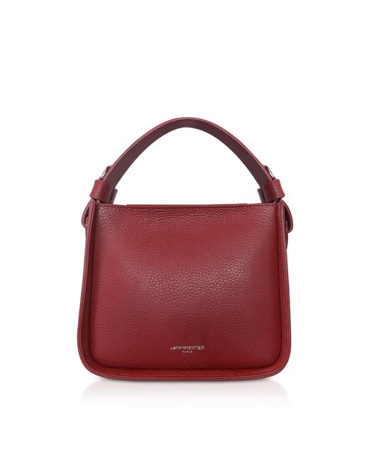 Le Parmentier Red Duplo Small Hamme Leather Top Handle Bag
