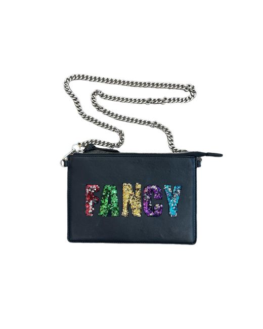 Any Old Iron Blue Sequin Fancy Fucker Leather Bag