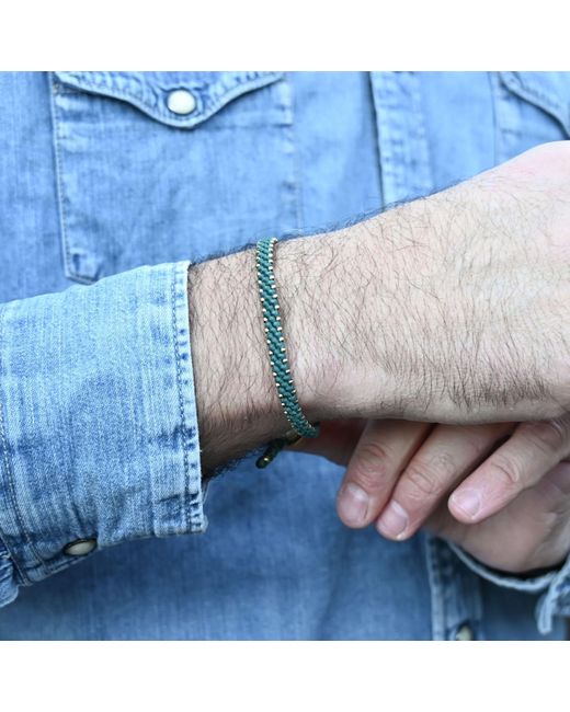 Harbour Uk Blue Urban Bronze Rope Bracelet for men