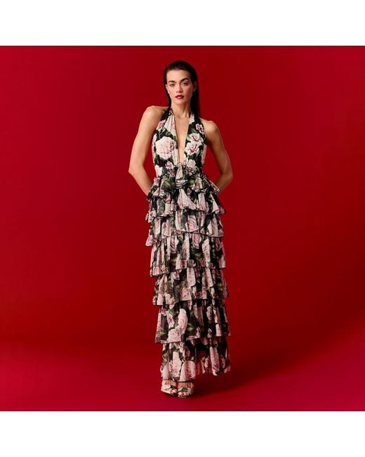 Nur Karaata Metallic Florentina Bloom Dress