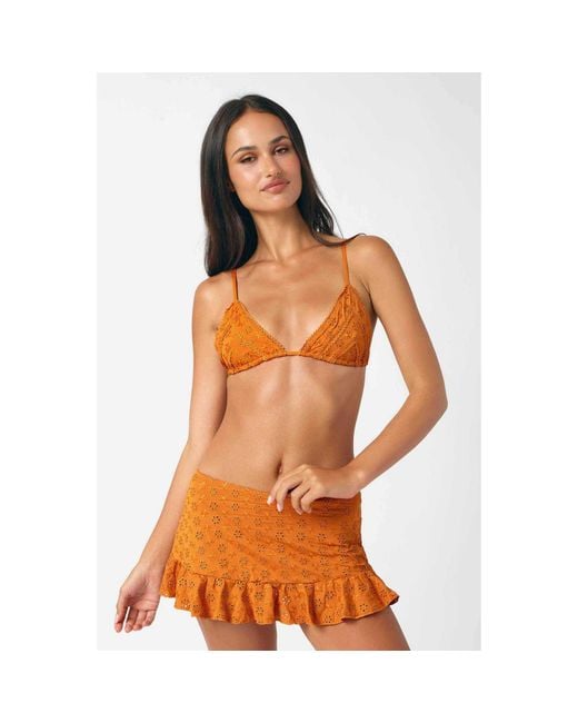 Blackbough Swim Brown Cynthia Triangle Top Caramel Eyelet