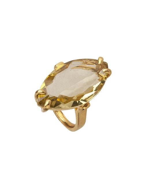 Bounkit Metallic Antoinette Ring Lemon Quartz