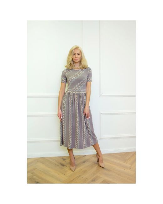 Amoresea Gray Dreamy Multi Colour Jersey Midi Dress With Pockets