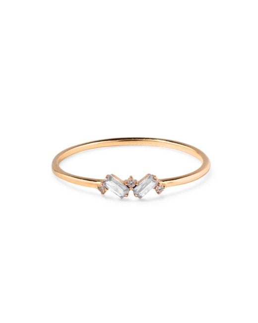 Belinda Jewelz Women's Metallic Topaz Double Baguette Birthstone Ring