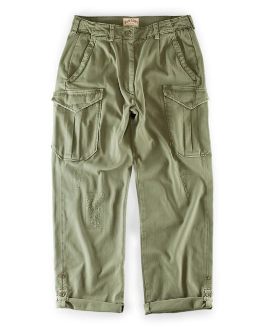 &SONS Trading Co Green Damsons Combat Trousers Army