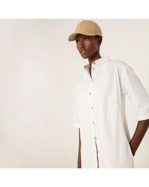 Undertake Studio White Neutrals Myoko Midi-Sleeved Shirt