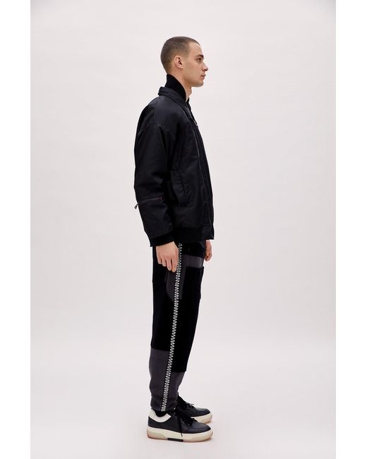 Pcfg Black Oversized Bomber Jacket for men