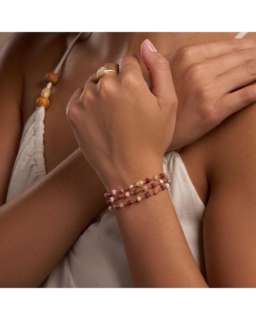 Karma and Luck Metallic Abundant Grace Multi-Stone Evil Eye Wrap Bracelet