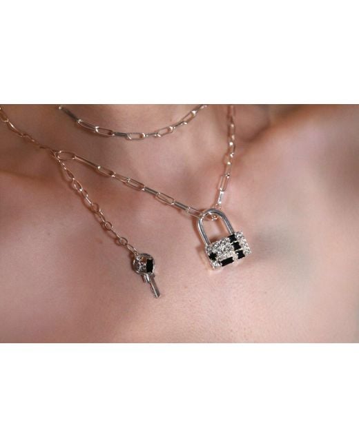 Vicki Sarge Black The Tweed Lock Necklace