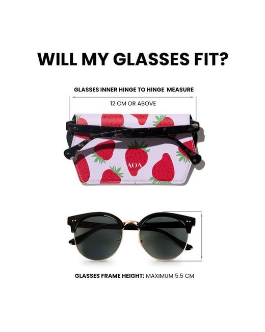 Naoa Red Slim Glasses Case Strawberry