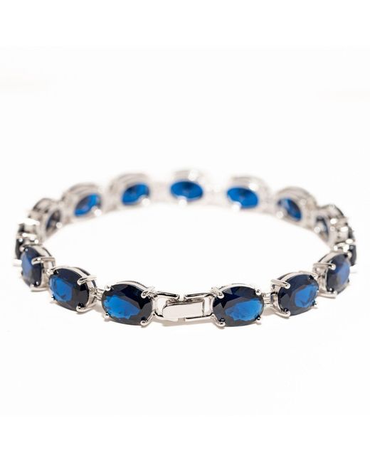 Belinda Jewelz Blue Kierra Oval-Cut Sapphire Tennis Bracelet
