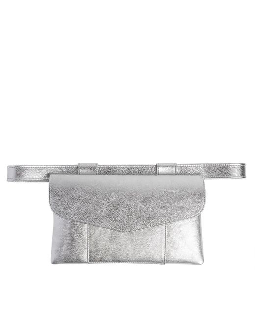 Laura Olaru White Zelda Leather Belt Bag