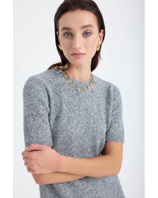 Monlicia Blue Rune Short Sleeve Knit Dress –