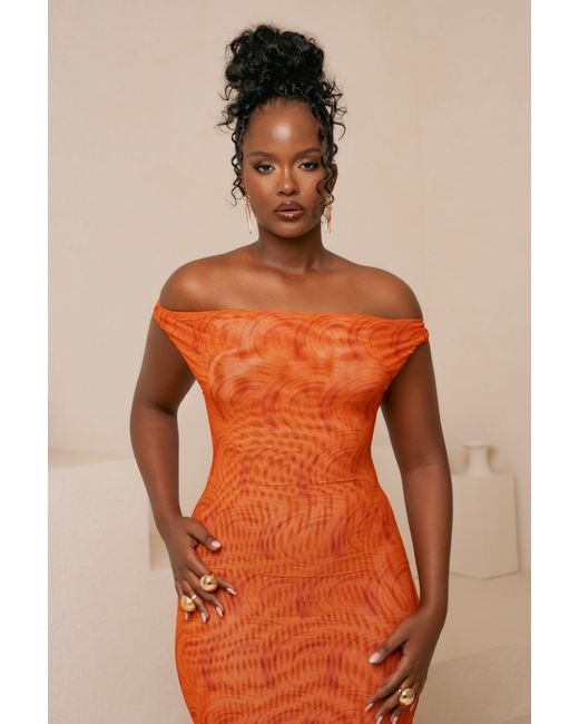 Ofuure Orange Iza Cowl Maxi Dress