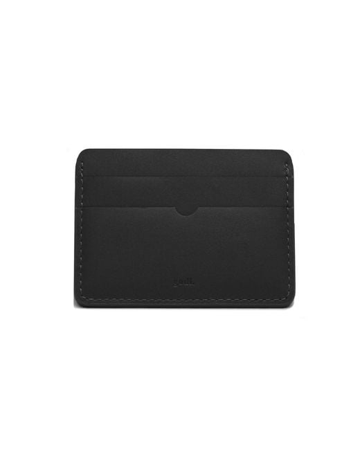 godi. Black Handmade Leather Card Case for men