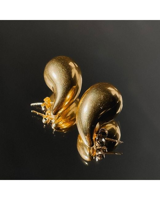 Harfi Metallic Statement Plated Teardrop Style Stud Earrings