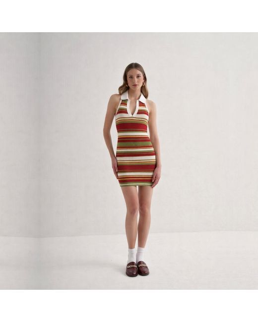 Decolet the label Red Riviera Knit Crochet Dress