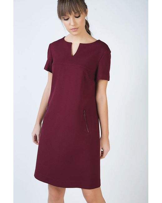 Conquista Red Burgundy Sack Dress