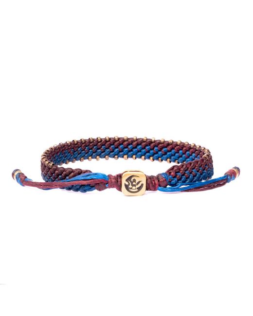 Harbour Uk Men Wine Red & Blue Rope & Bronze Bracelet For Men for men