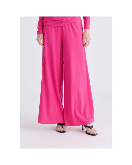 Paisie Pink Wide Leg Lyocell Jersey Trousers