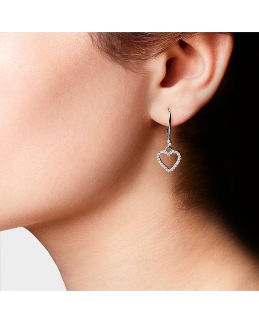 Kaizarin Metallic Heart To Heart Dangly Earrings