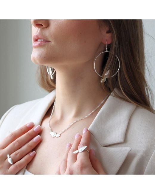 Linda Fiore Metallic Lotus Hoop Earring