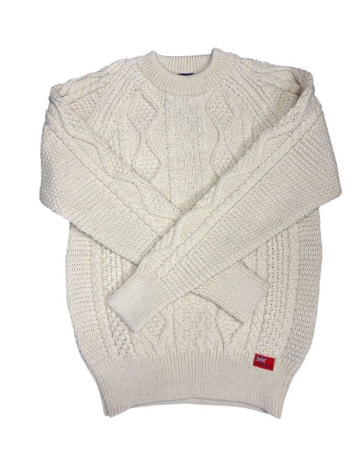 Arthur Beale Natural Aran Woollen Jumper for men