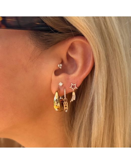 Ecce | Artisan Diamonds Metallic Single 14K Diamond Pole Star Earring Back