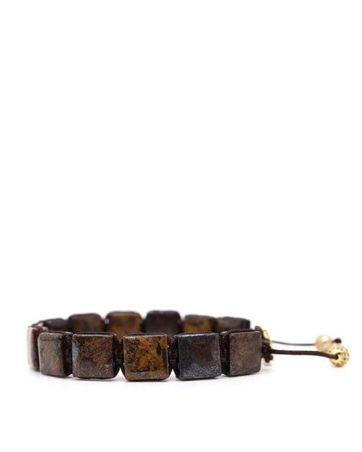 Shar Oke Brown Bronzite Square Bracelet for men