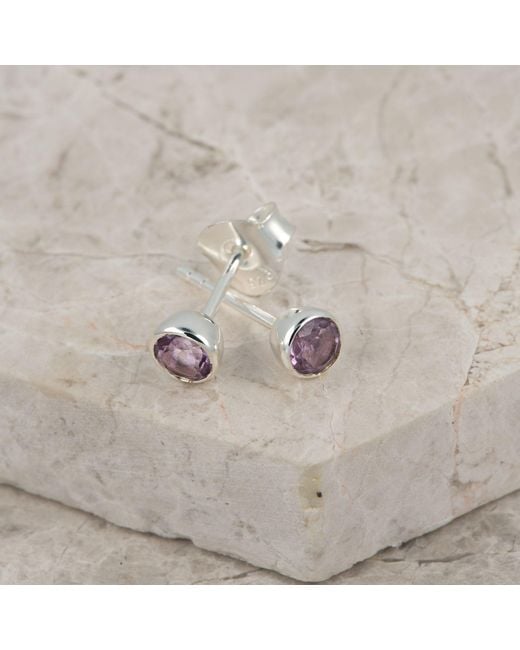 Lily Charmed Purple February Birthstone Earrings