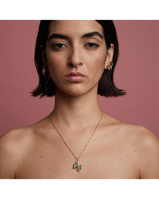 Kasun Metallic Solid B Initial Necklace With Marble