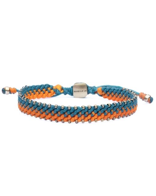 Harbour Uk Blue Bronze Beads & Aqua With Rope Bracelet For for men