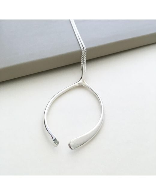 Katie Mullally Metallic Large Sterling Wishbone Necklace