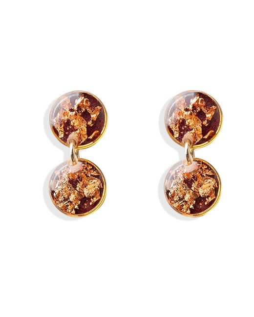 Kate Koel Multicolor Rouge Two-Circle Stud Earrings
