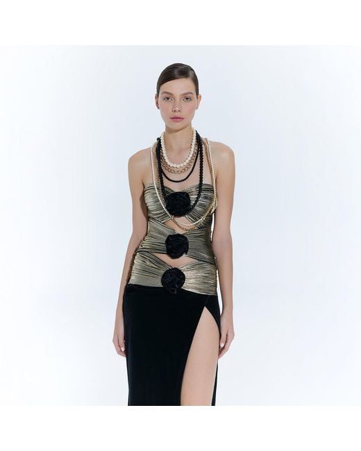 Nur Karaata Black Serbelloni Dress