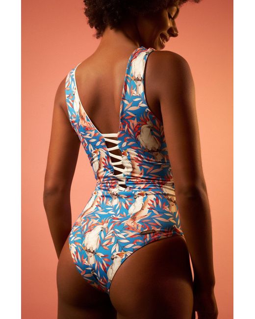 Paola Amador Red Tulum Roses Swimsuit