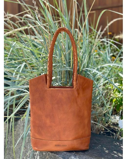 Lauren Reed Co Brown Neutrals The Carmen Leather Tote