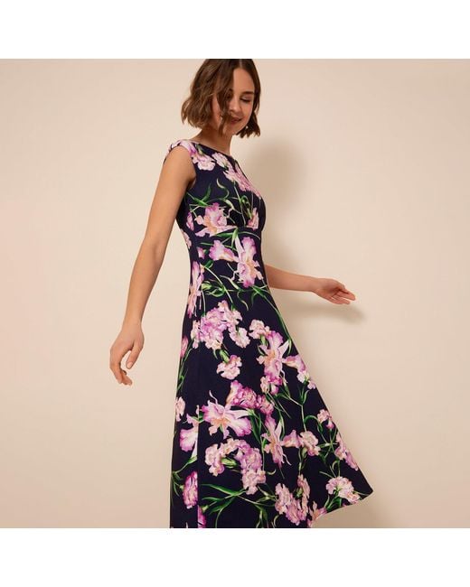 Alie Street London Blue Luna Midi Dress Midnight Blossom