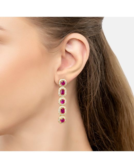 Latelita London White Whistledown Ruby Gemstone Earrings