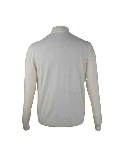 DAVID WEJ Gray Neutrals Dennis Wool Mock Turtle Neck Jumper for men