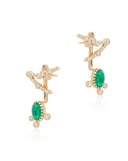 The Jewelz Metallic 14K Emeralds Sylvie Siren Earrings