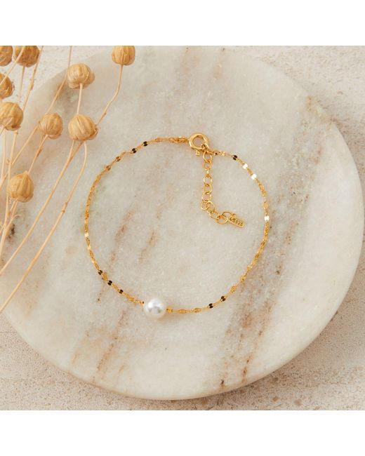 Esterah Metallic Floating Pearl Bracelet