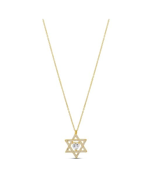 SHYMI Metallic Star Of David With Center Heart
